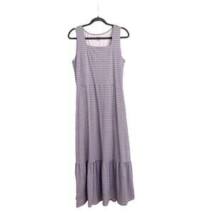 Lands' End Square Neck Geometric Tiered Maxi Dress Size Women's XL